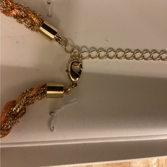 Piper K Faux Gold Stacked Braided Necklace 16+3” - Picture 4 of 4